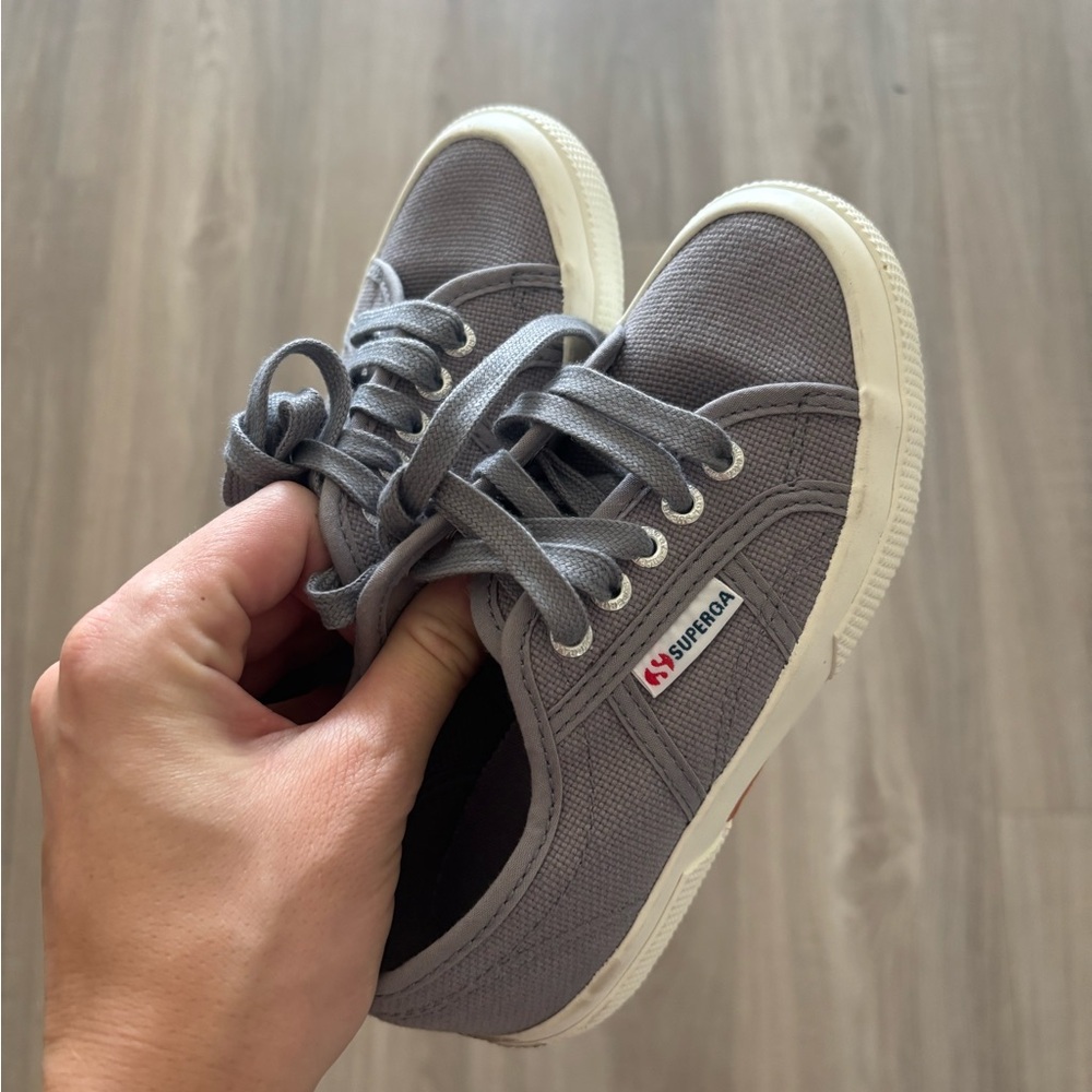 Superga Kids Gray Canvas Sneakers EUC 11c